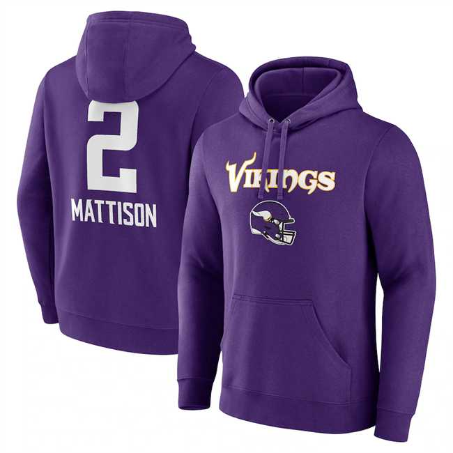Men's Minnesota Vikings #2 Alexander Mattison Purple Team Wordmark Player Name & Number Pullover Hoodie,We sell and wholesale Men's Minnesota Vikings #2 Alexander Mattison Purple Team Wordmark Player Name & Number Pullover Hoodie on line form chian!